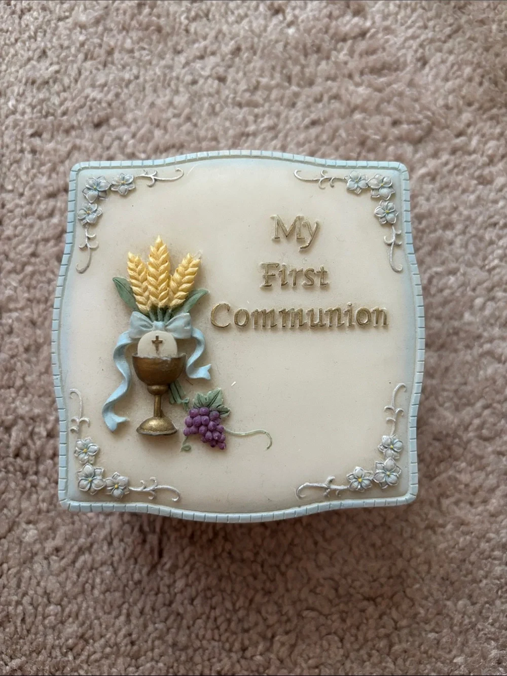My First Communion Decorative Keepsake Box - Cream & Gold
